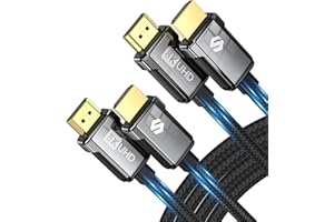 Silkland 8K HDMI 2.1 Cable 2M 2Pack, HDMI eARC Cable for Soundbar 48Gbps, PS5 HDMI Cable 4K@120Hz, 2K@240Hz/144Hz, 8K@60Hz, Dynamic HDR, Dolby Atmos, HDCP 2.2/2.3 for Fire TV, HDTV, Xbox Series X/S