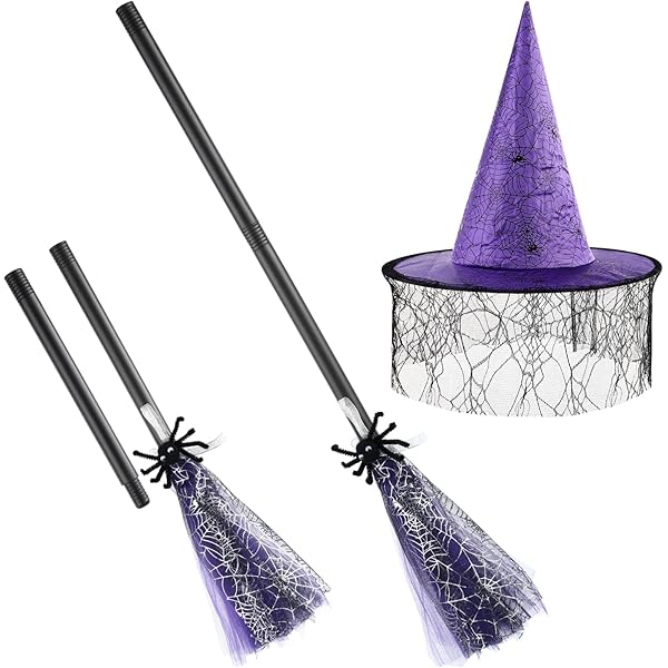 Chapeau De Sorcière Halloween KINBOM Pour Enfants – 38x36 Cm, étoiles Dorées, Pliable – Déguisement Et Décoration