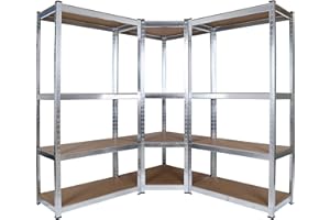 WilTec Estantería para Cargas Pesadas de Esquina Almacenaje en trastero almacén Garaje Taller