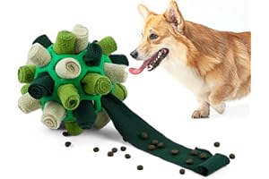 Tesytto Schnüffelball für Hunde Interaktives Hundespielzeug Ermutigen Natürliche Nahrungsfähigkeit Slow Food Training Bissresistenter Welpe Spielen Tragbare Hunde Intelligenzspielzeug(Ländliches Grün)