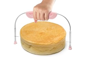Mumjooyi Cortador de Tartas Cortador de Pasteles de Acero Inoxidable Nivelador Hoja de Sierra Altura Ajustable Cake Divider Ideal para Capas Uniformes