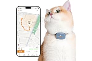 Pawfit Lite für Katzen 4G GPS-Tracker | Ultrakompakt <18g | Echtzeit-Tracking & Aktivität | Standortverlauf | Sicherheits-Halsband inkl. | Fliedergrau