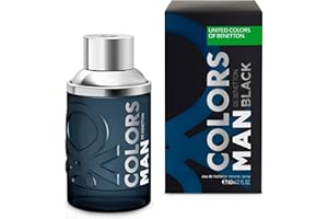 UNITED COLORS OF BENETTON Benetton - Black from United Colors, Eau de Toilette Spray pour Homme, Parfum Ambré et Boisé avec Citrus, Bergamote, Bois, Lavande, Oud, Vanille et Musc - 60 ml