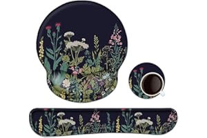 3-in-1 Handgelenkauflage Set, Mauspad mit Gelkissen+Handballenauflage Tastatur+Untersetzer,Ergonomisches Mauspad mit Handauflage,Rutschfest Gaming Mousepad für Zuhause,Büro