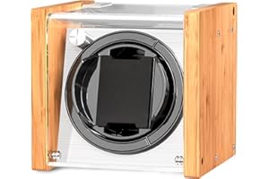 Watch Winder Smith - Orologio automatico per orologio, 100% artigianato, design brevetto in legno di bambù, motore giapponese ultrailenzioso con AC o a batterie