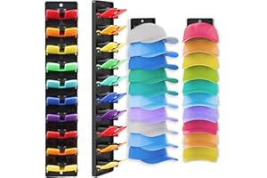 Jokapy 2 Stück Cap Halter, Kappenhalter mit Federclip, Stabile Cap Halterung Wand für Bis Zu 20 Hüte, Mützen Aufbewahrung für Wandschrank Schlafzimmer, Zwei Befestigungsoptionen