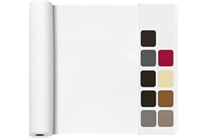 HOCOXW Simili Cuir Autocollant 40 X 300 cm, Patch de Réparation Cuir-PU Patch Cuir Auto-adhésif Rénovation-Rouleau Adhesif Cuir pour Canapé, Siège de Voiture, Sacs à Main, Vestes, Meubles.(Blanc)