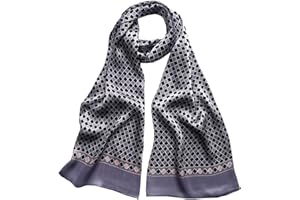 LDCSA Seidenschal Herren 100% Seide Schal Doppellagig aus Satin Seidentuch krawatte Tuch im Winter 160 x 26cm MEHRWEG