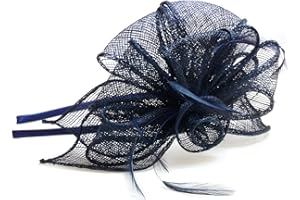 Arranview Jewellery Navy blue fascinator alice hair band with stiffened net loops and feather tendrils