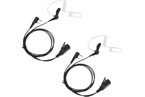COODIO 2 x Oreillette 2-Pin Écouteur Casque Microphone [Tube Acoustique] KIT Bodyguard FBI pour Kenwood Baofeng UV-5R, UV-82 Midland Wouxun Radio