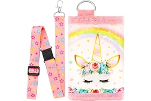 WAWSAM Portefeuille pour enfants avec cordon pour filles, porte-monnaie licorne, porte-monnaie, porte-cartes, porte-monnaie ... Les filles et les adolescentes adoreront sûrement ce portefeuille unique