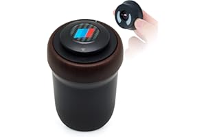STOREBAO Cenicero de BMW coche con encendedor portátil y luz de respiración colorida LED para BMW Serie 1/3/5/7 y X1/X3/X5/X6, la tapa se abre automáticamente (Madera)
