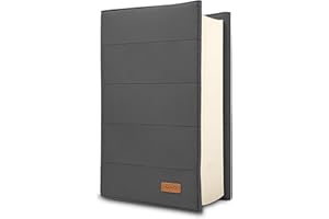 HANOI Collection® Funda para libros de lectura ajustable acolchada. Funda de libro acolchada grande. Funda libro, Cubierta para libros, Funda para tapa de libros (Gris Oscuro, Pequeño)