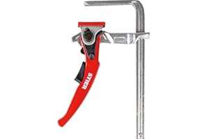 STIER Ganzstahl-Hebelzwinge SHZ 160/60, Fixierung von Führungsschienen diverser Hersteller, Hebelmechanismus, Handzwinge, Zwinge, Tischzwinge, Einhandzwinge, Schnellspannzwinge