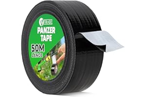 V1 TRADE Taśma Pancerna Czarna 48mm x 50m - 1x Mocna Taśma Naprawcza - Wodoodporna - Do Użytku Wewnętrznego i Zewnętrznego - Łatwa w Użyciu, Bez Śladów po Usunięciu