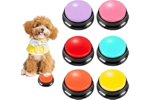 Yeqqzq 6 Pack Voice Recording Button, Dog Talking Button, Recordable Dog Buttons for Communication Pet Training Buzzer, 30 Second Record & Playback