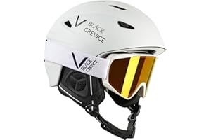 BLACK CREVICE Set da sci unisex I Casco da sci e occhiali dal design sportivo in diversi colori I Occhiali da sci infrangibili I Casco da sci uomo & donna I Casco da snowboard I Regolabile