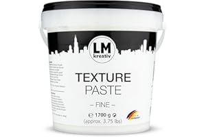 LM-KREATIV LM Stucco a grana fine, barattolo da 1,7 kg, colore bianco, stucco in pasta per creazioni artistiche Stucco in pasta a grana fine Ideale anche come semplice stucco