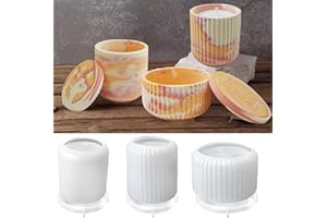 SUNSHINE SMILE Silikonform Kerzenhalter,3 Stück Gießformen Silikon,Silikonform Kerzenhalter Mit Deckel,DIY Kerzen Formen,Kerzenform Silikon,Kerzenformen Zum Gießen Set