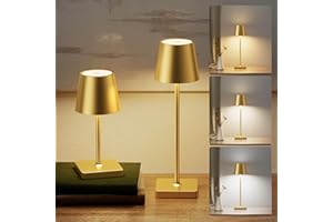 JACKYLED Rechargeable Table Lamp, 3600mAh Portable Cordless Lamp, 3 Adjustable Heights, Smooth Dimmable in 3 Colors for Bedroom, Dining, Outdoor (2 Pack)