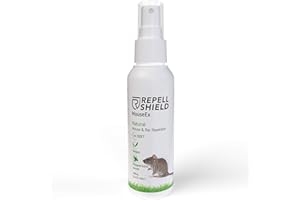 RepellShield Spray Ahuyentador de Ratas y Ratones con Aceite Esencial Menta - Ahuyentador de Ratones para Exterior e Interior - Alternativa Natural a Veneno para Ratones y Repelente Ultrasonico, 100ml