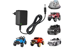HELPERS LAB Chargeur 12V pour Voiture électrique d'enfant, Chargeur 12V 1A pour Voiture électrique d'enfant Ride on Toys Motorcycle Moto SUV ATV Car Une variété de Voitures électriques Connecteur 5,5 mm x 2,1mm
