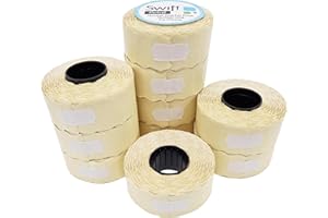 Swift 26 x 12 mm Price Gun Labels White Peelable 10 Rolls 10,000 Stickers CT4 Wavy Edge Pricemarking Tags Fits Many Pricing Labellers