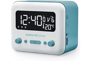 Energy Sistem Clock Speaker 2 Bluetooth (Dual Alarm, 5 W, FM Radio, Bluetooth 5.0, Aux-out), Blu