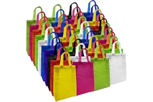 Toowood 40 Pcs Party Bags with Handles - 10 Assorted Colors Non-Woven Reusable Gift & Goodie Bags for Birthday, Wedding, Baby Shower, Kids Party Supplies - Holds Candy, Toys, Snacks