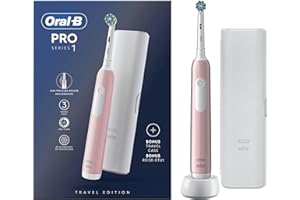 Oral-B Spazzolino Elettrico Ricaricabile Pro Series 1 Rosa con 1 Testina di Ricambio, 1 Custodia da Viaggio, 1 Spazzolino