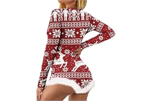 HAQUOS Weihnachten Dessous Set Damen - sexy Weihnachtsunterwäsche Nachtwäsche Festival Rot Bodydoll Weihnachten Cosplay Frauen Spitze Body Anzug Frauen charmantes Kostüm Weihnachten Frech Set