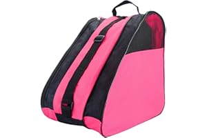 freneci Bolsa Patines Niña con Malla Transpirable, Patines para Guardar Patines en Linea, 3 Capas Patines de Hielo Cubre, Bolsa de Deporte para Botas de Esquí - Rosa Rosa