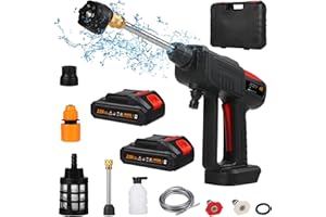 MULCORT Battery Jet Wash, Cordless Pressure Washer, 60Bar 150W Power Washer, with 6in1 Spray Portable Pressure Washer for Car Fence Floor Cleaning Watering