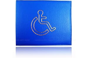 AKH® PU Leather Disabled Badge Holder Wallet - Blue Badge Timer Holder - Hologram Safe (Royal Blue)