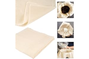 Tikplus Cheesecloth 6 Pack, 50x50cm Muslin Cloths for Cooking, Reusable Soft Cheesecloth for Straining, Cotton Cloth Food Strainer, Muslin Clothes Weave Fabric Filter for Straining, Cooking, Baking