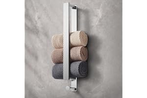 JOLY FANG Porte Serviettes Salle de Bain, Auto-Adhésif Porte-Serviettes Mural, Serviette Barre 304 Acier Inoxydable, pour Salle de Bain Cuisine 40CM (Argent)