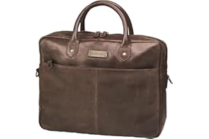 DRAKENSBERG Hugo Sacoche en cuir pour homme - Fabriquée à la main - Élégante sacoche pour ordinateur portable pour le travail et les voyages - 11 l