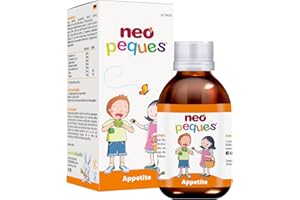 ‎NEO PEQUES Neo Peques Appetite Sirup (150 ml), appetitanregendes Nahrungsergänzungsmittel für Kinder ab 3 Jahren, mit Spirulina, Mineralstoff-Komplex und Pflanzenextrakten, mit Himbeergeschmack