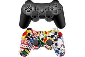 Ceozon Ps3 Controllers Gamepad Wireless Ps3 Remote Joystick 6-Axis Dual Vibration Black and Cool-Cartoon