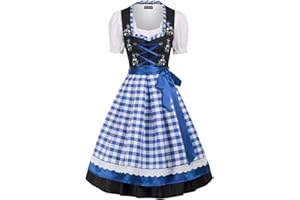 SCARLET DARKNESS Women Dirndl For Oktoberfest Traditional Beer Festival German Bavarian Outfit Fancy Dress