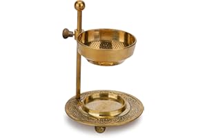 Ajuny Porta Incenso Candela Tea Light Carbone Resina Riscaldata Bellissimo Design Regolabile D'oro per Arredamento Casa Fragranza Accessori Spirituali Regali