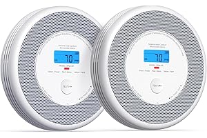 X-Sense Detector de Humo y Monóxido de Carbono, con Función de Alarma por Voz (no Compatible con Español, Solo con Inglés), no Compatible con la Aplicación ni con SBS50, XP0A-SR, 2 Unidades.