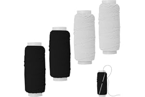 keyxer Fil Élastique à Coudre, Fil Elastique pour Bracelet, Peut être Utilisé pour la Confection de Costumes, Convient Également pour Les Bracelets de Perles, Les Colliers et Les Bijoux Artisanaux