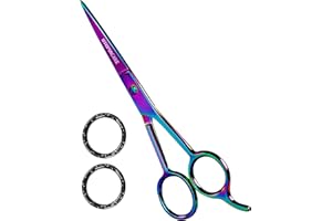 Utopia Care Barber & Professional Hairdressing Scissors for Hair Cutting, Sharp Edge for Clean Trimming & Dressing, Shears for Women, Men, Adults, Kids Styling cuts (6.5 Inch, Rainbow,1 Piece)