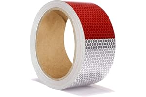 2inch x 33ft Reflective Safety Tape, ONTWIE Reflective Sticker Red White for Trailers - Reflective Warning Conspicuity Tape Stickers High Intensity Waterproof