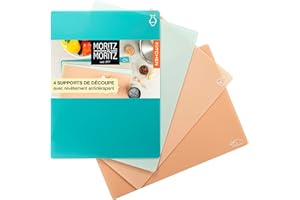 Moritz & Moritz 4x Planche a Decouper Souple - 28 x 38 cm – Planche à découper plastique pour un Travail Rapide – Set Planche à découper flexible - Planche cuisine - Planches à découper set