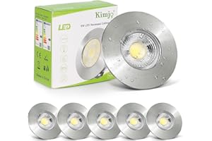 Kimjo Faretti LED da Incasso Soffitto, 6W Luci da Incasso Led Faretto LED Interno IP44, Incasso Faretto Bianco Freddo 6000K, Faretti Incasso LED 60-65mm 600lm per Bagno Cucina Soggiorno Set di 6