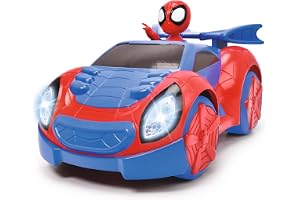 Jada Toys 203225000, Marvel Spidey Radiostyrd Racingbil, Marvel Spidey Radiostyrd Racingbil med Ljus, 2 Kanaler, USB Laddning och 2,4 GHz Kontroll, 27 cm, Från 3 år