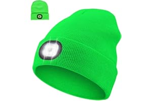 APODESS Kinder Mütze mit Led Licht Wintermütze Kinder Led Mütze USB Wiederaufladbare 4 LED Lampe Winter Warme Stirnlampe Strickmütze Leuchtmütze Kinder Geschenkideen Weihnachten für Jungen Mädchen