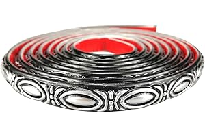 HY HAOYING ITTA Moulure flexible autocollante 2,2 cm x 3 m - Moulure diamant pour bord d'armoire, bord mural, porte, cadre miroir, décoration d'intérieur (noir et argent)